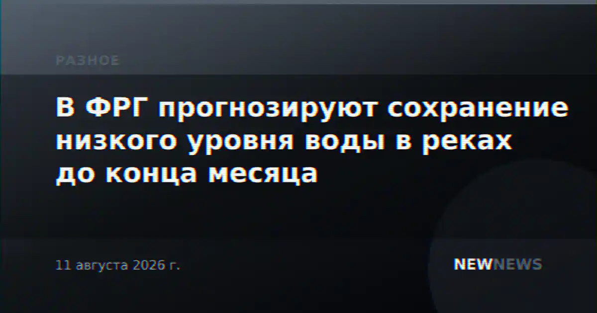 В ФРГ прогнозируют сохранение низкого уровня воды в реках до конца месяца