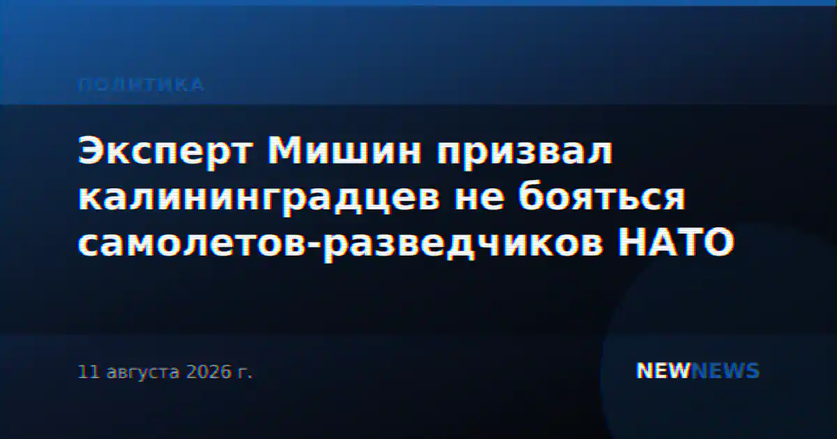 Эксперт Мишин призвал калининградцев не бояться самолетов-разведчиков НАТО