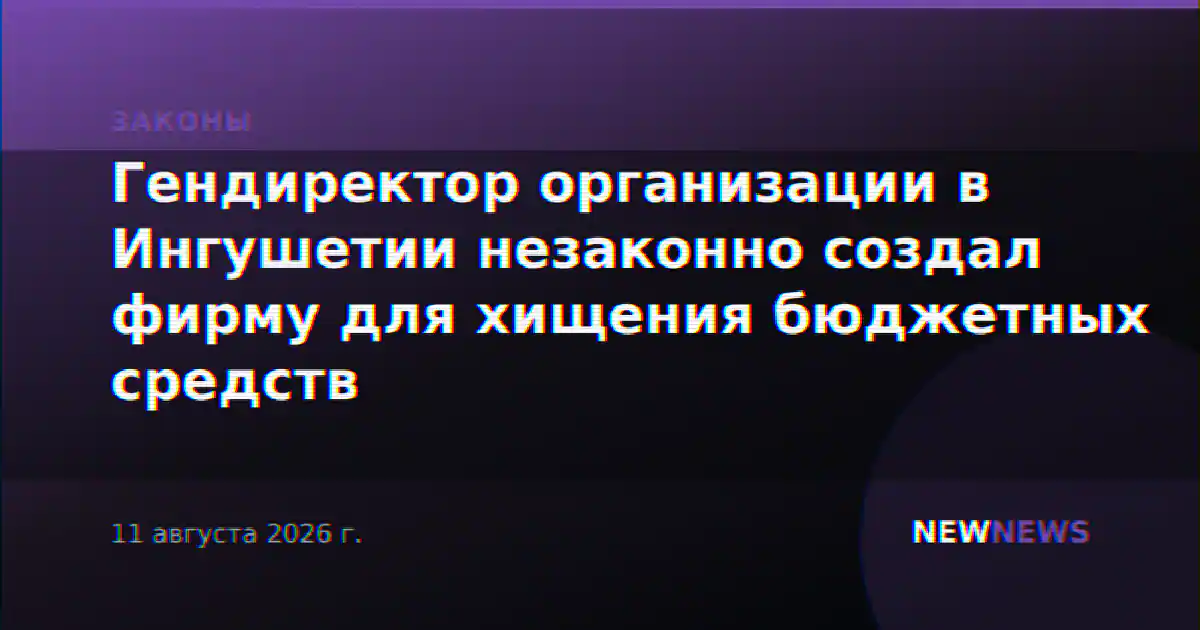 Гендиректор организации в Ингушетии незаконно создал фирму для хищения бюджетных средств
