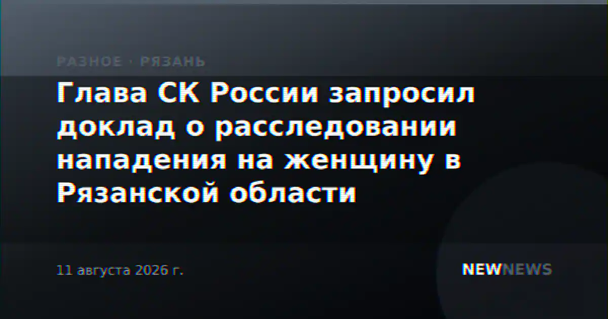 Глава СК России запросил доклад о расследовании нападения на женщину в Рязанской области