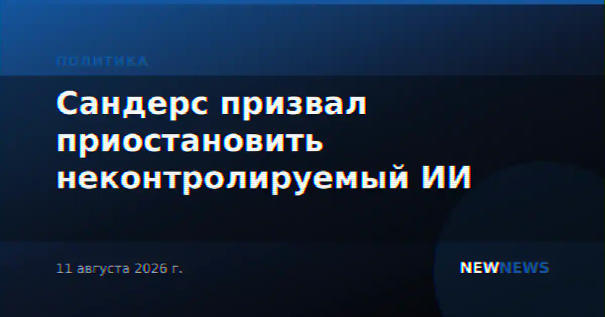 Сандерс призвал приостановить неконтролируемый ИИ