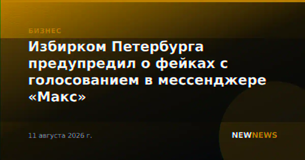 Избирком Петербурга предупредил о фейках с голосованием в мессенджере «Макс»