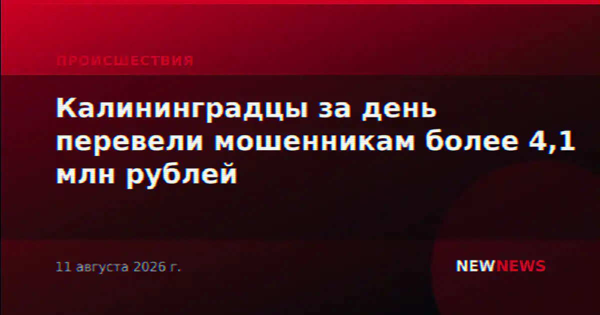 Калининградцы за день перевели мошенникам более 4,1 млн рублей