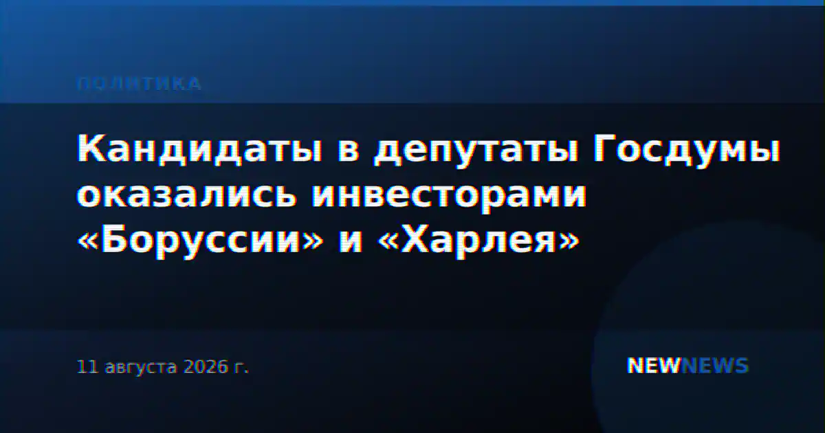 Кандидаты в депутаты Госдумы оказались инвесторами «Боруссии» и «Харлея»