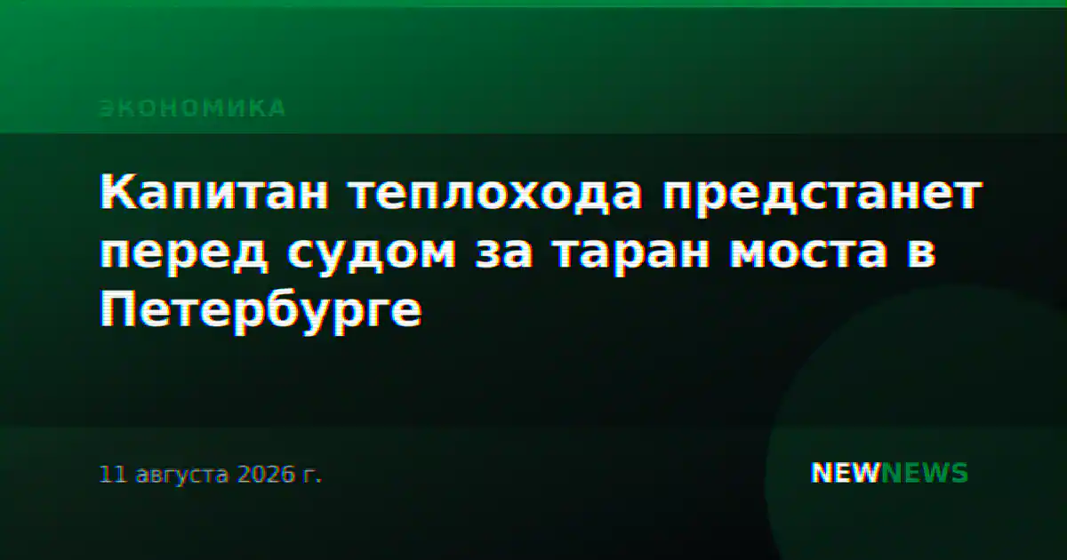 Капитан теплохода предстанет перед судом за таран моста в Петербурге
