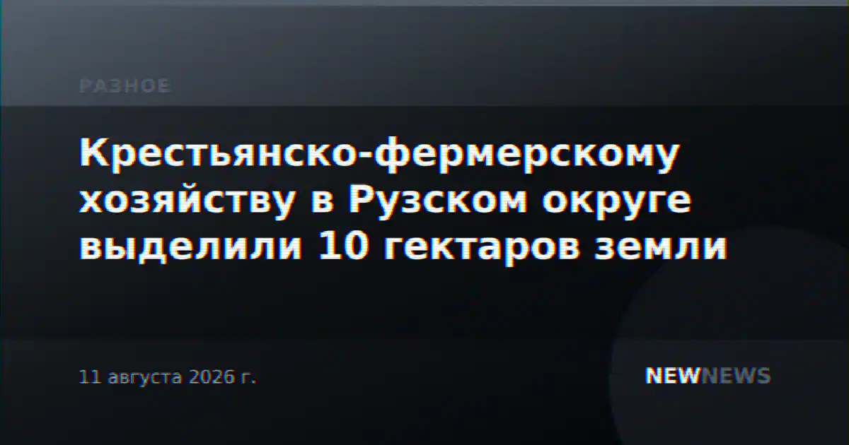 Крестьянско-фермерскому хозяйству в Рузском округе выделили 10 гектаров земли