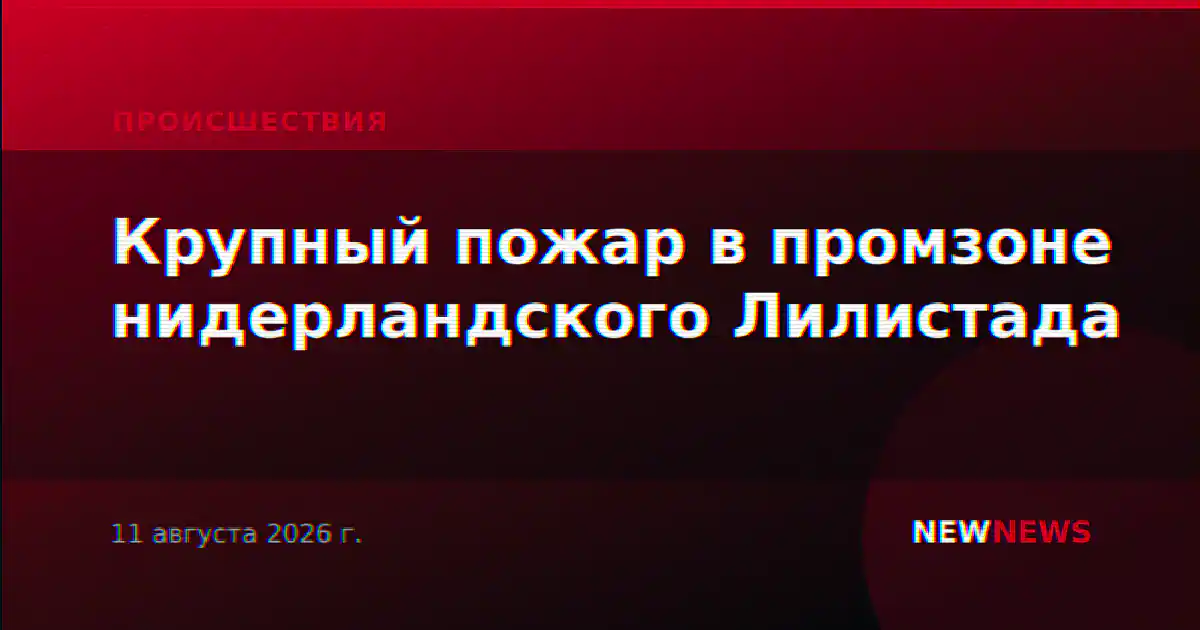 Крупный пожар в промзоне нидерландского Лилистада