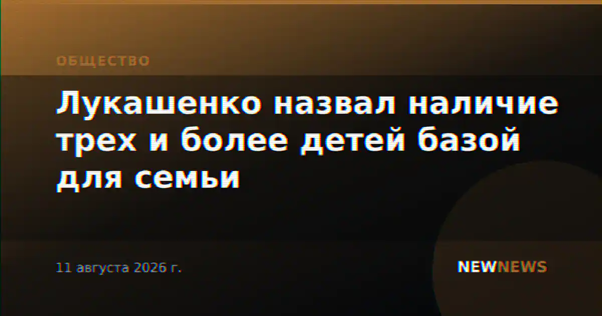 Лукашенко назвал наличие трех и более детей базой для семьи