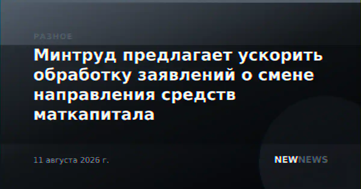 Минтруд предлагает ускорить обработку заявлений о смене направления средств маткапитала