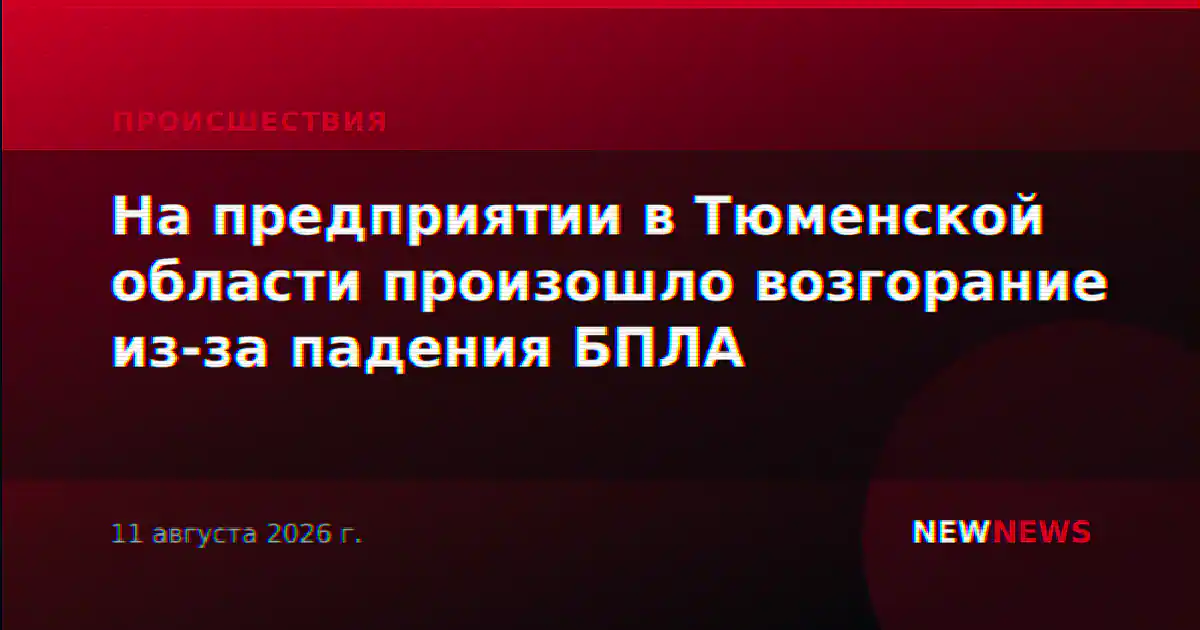 На предприятии в Тюменской области произошло возгорание из-за падения БПЛА