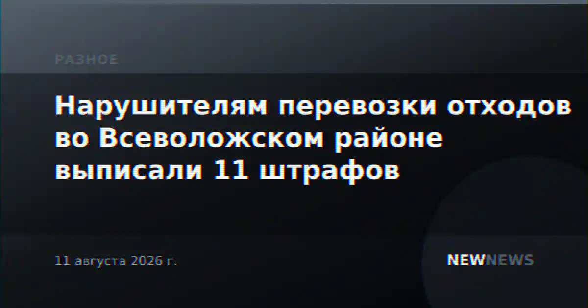 Нарушителям перевозки отходов во Всеволожском районе выписали 11 штрафов