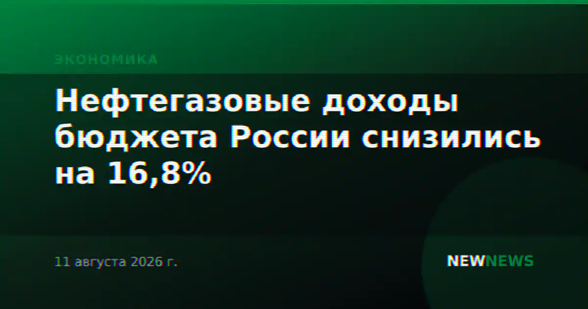 Нефтегазовые доходы бюджета России снизились на 16,8%