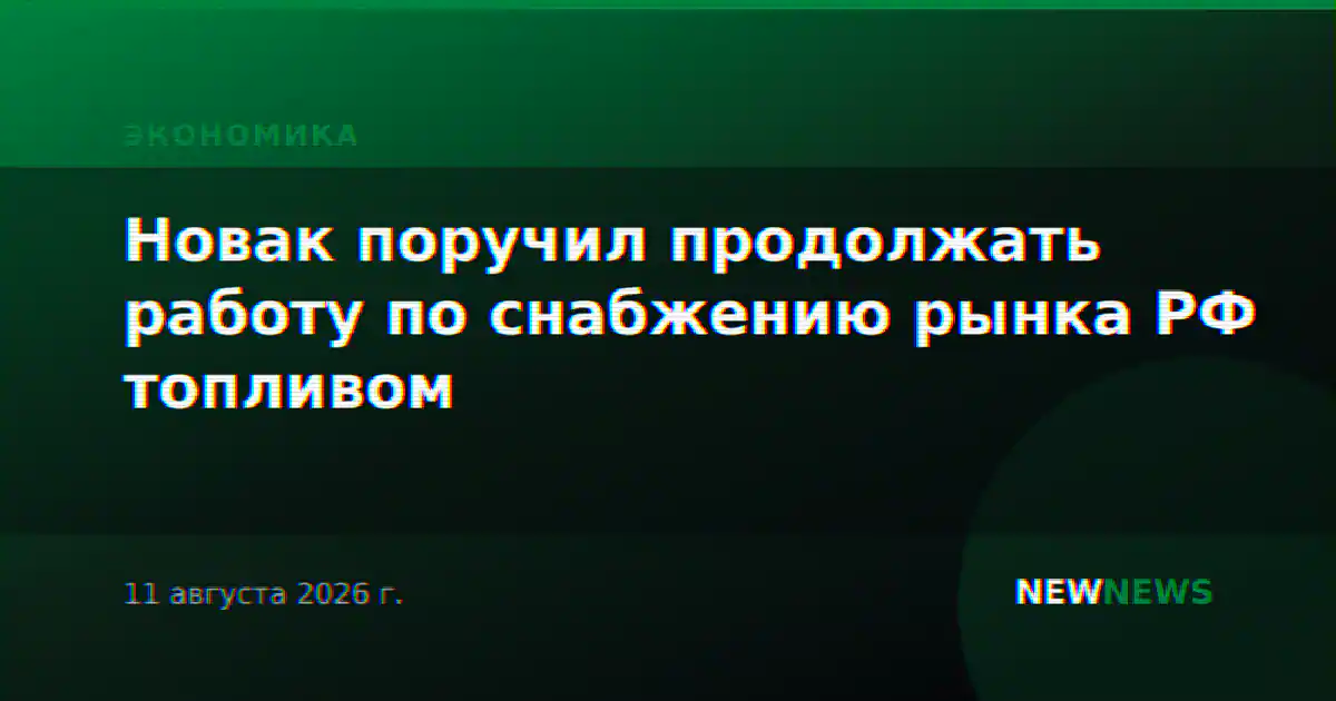 Новак поручил продолжать работу по снабжению рынка РФ топливом