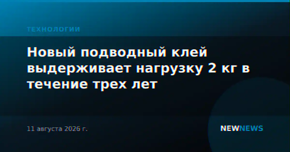 Новый подводный клей выдерживает нагрузку 2 кг в течение трех лет