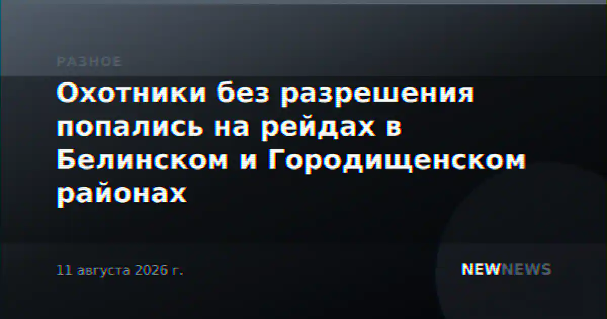 Охотники без разрешения попались на рейдах в Белинском и Городищенском районах