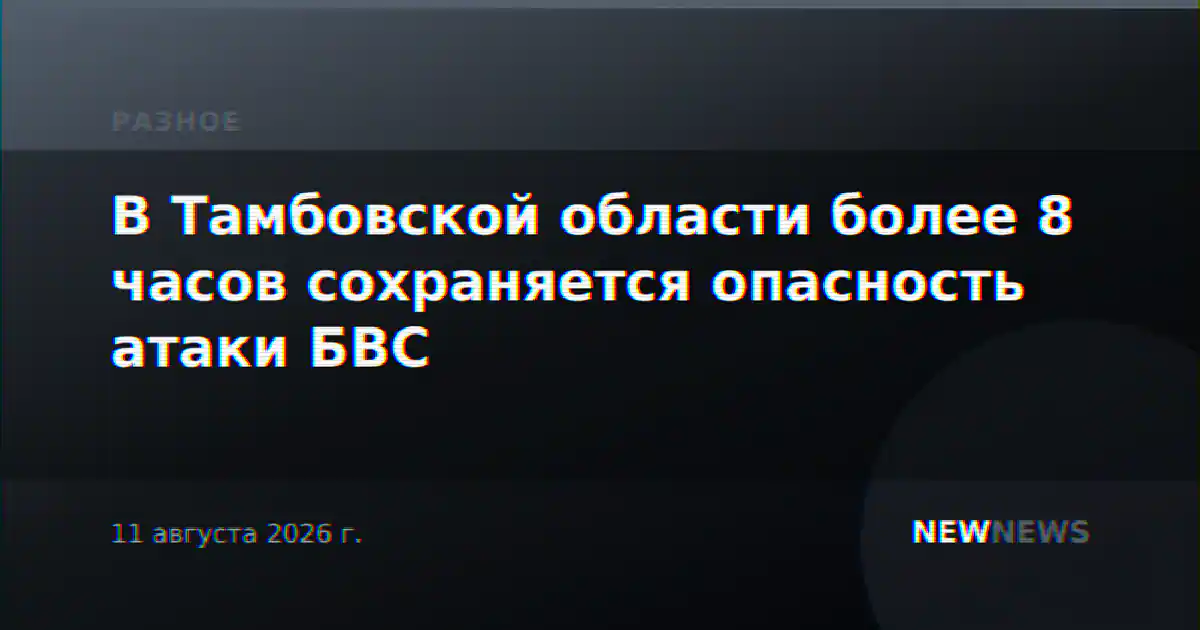 В Тамбовской области более 8 часов сохраняется опасность атаки БВС