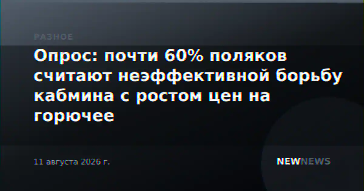 Опрос: почти 60% поляков считают неэффективной борьбу кабмина с ростом цен на горючее