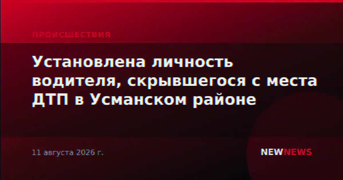 Установлена личность водителя, скрывшегося с места ДТП в Усманском районе