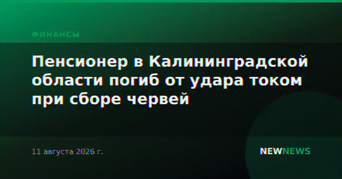 Пенсионер в Калининградской области погиб от удара током при сборе червей