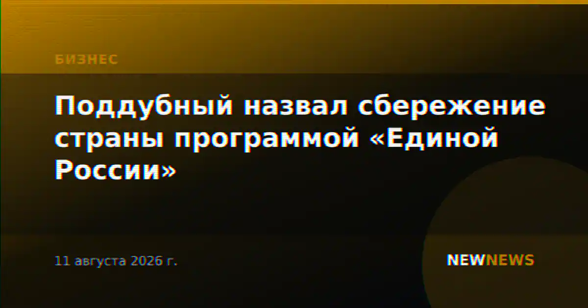 Поддубный назвал сбережение страны программой «Единой России»