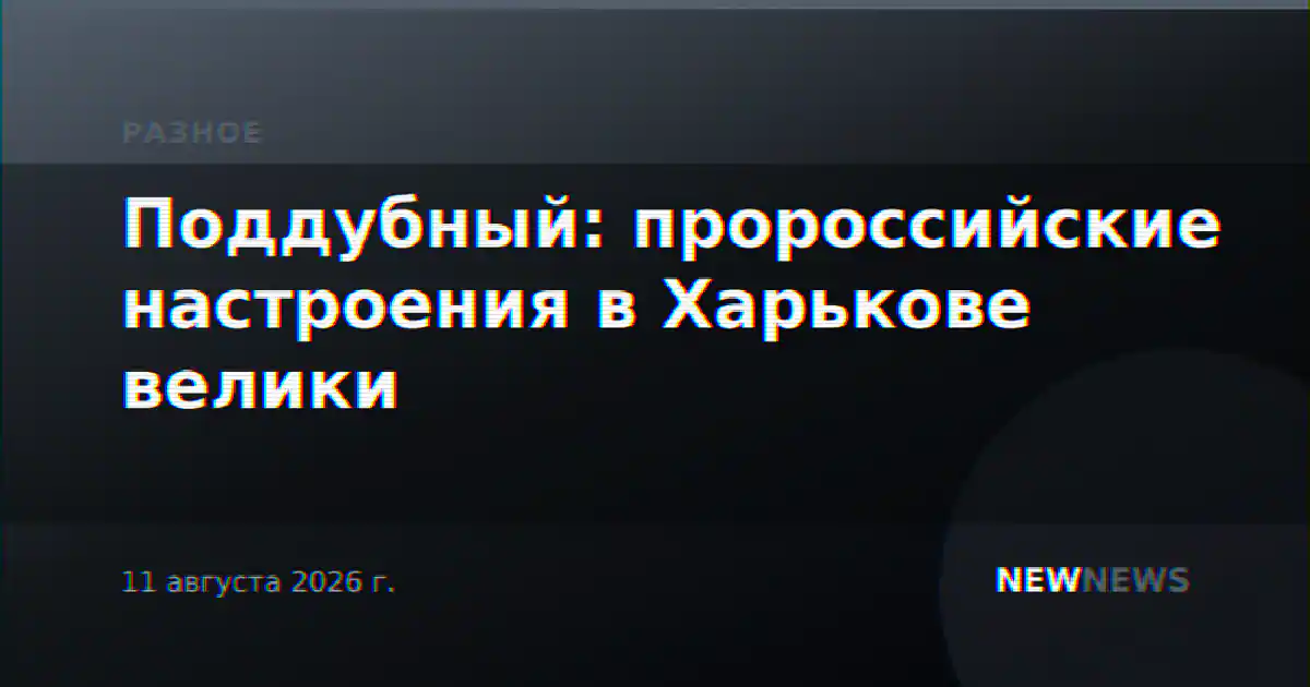 Поддубный: пророссийские настроения в Харькове велики