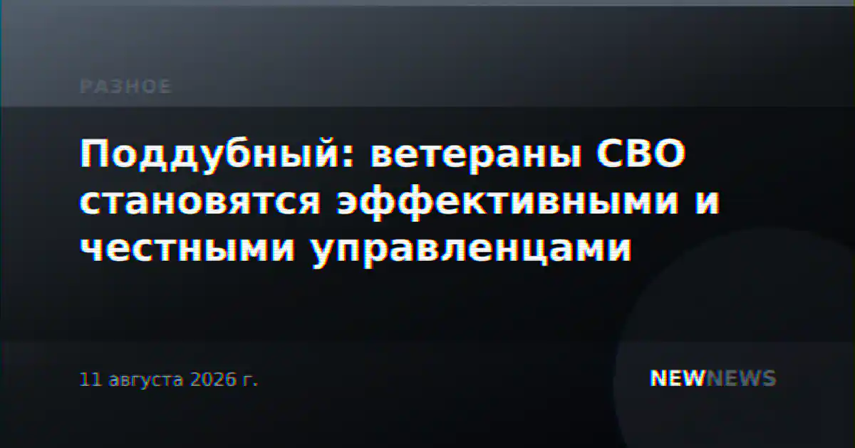Поддубный: ветераны СВО становятся эффективными и честными управленцами