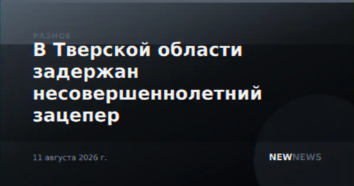 В Тверской области задержан несовершеннолетний зацепер
