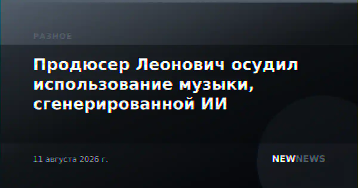 Продюсер Леонович осудил использование музыки, сгенерированной ИИ