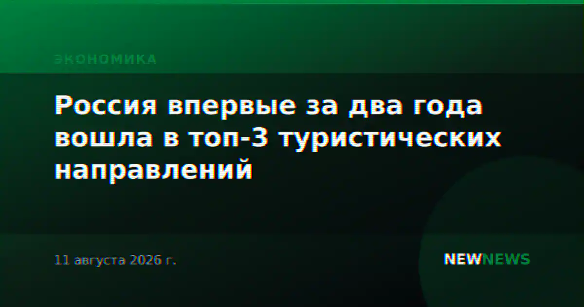 Россия впервые за два года вошла в топ-3 туристических направлений