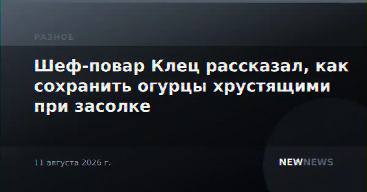 Шеф-повар Клец рассказал, как сохранить огурцы хрустящими при засолке