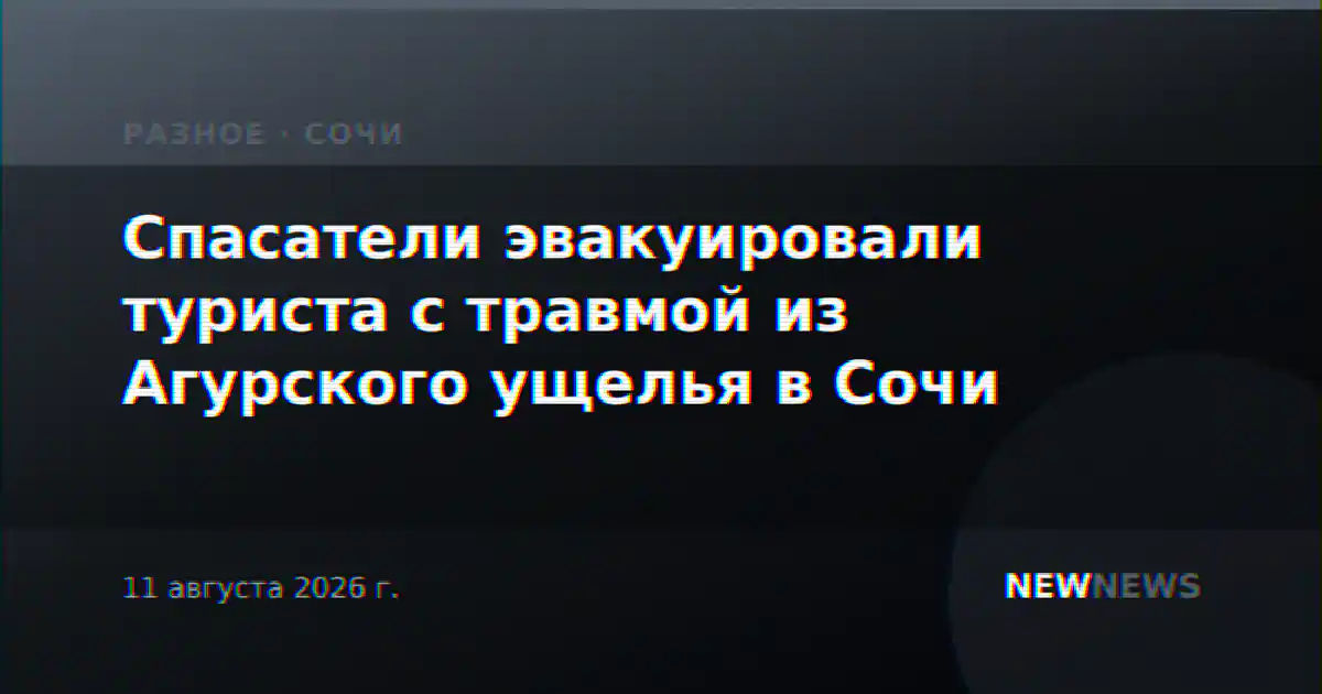 Спасатели эвакуировали туриста с травмой из Агурского ущелья в Сочи