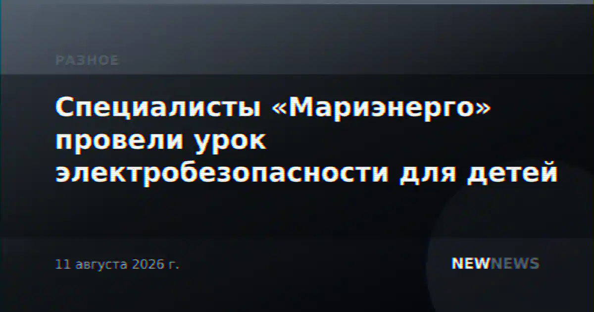 Специалисты «Мариэнерго» провели урок электробезопасности для детей