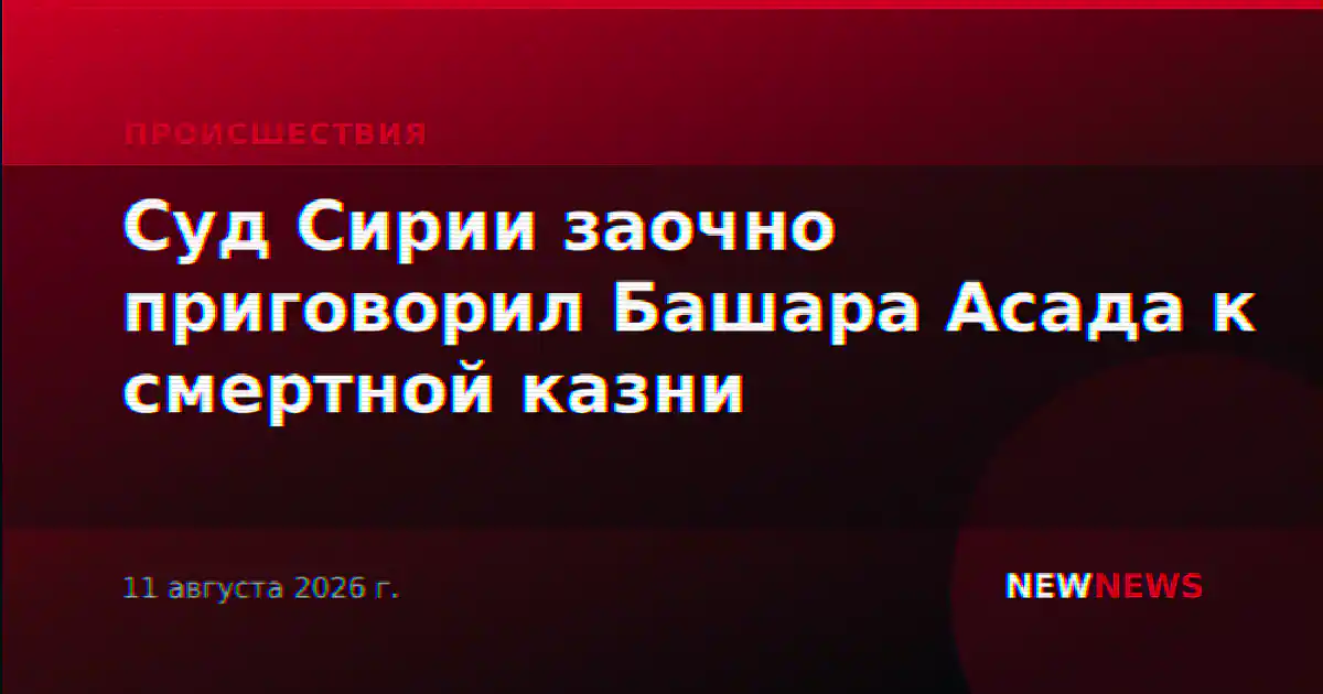 Суд Сирии заочно приговорил Башара Асада к смертной казни