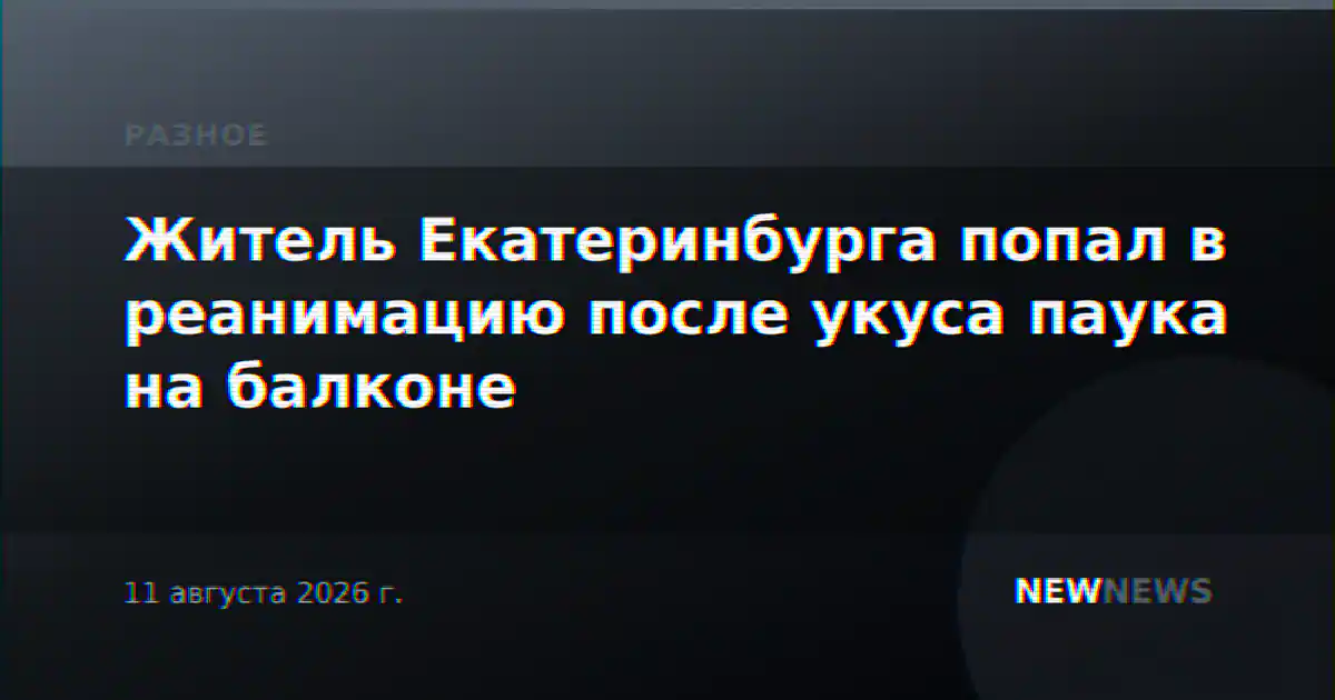 Житель Екатеринбурга попал в реанимацию после укуса паука на балконе