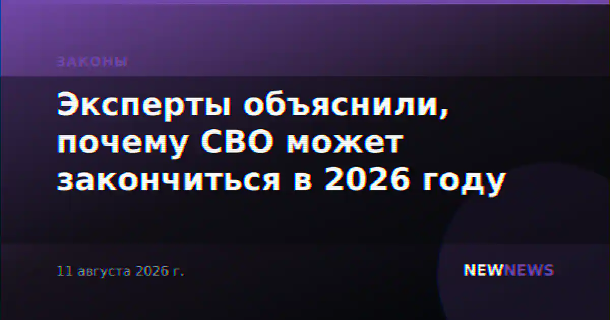 Эксперты объяснили, почему СВО может закончиться в 2026 году
