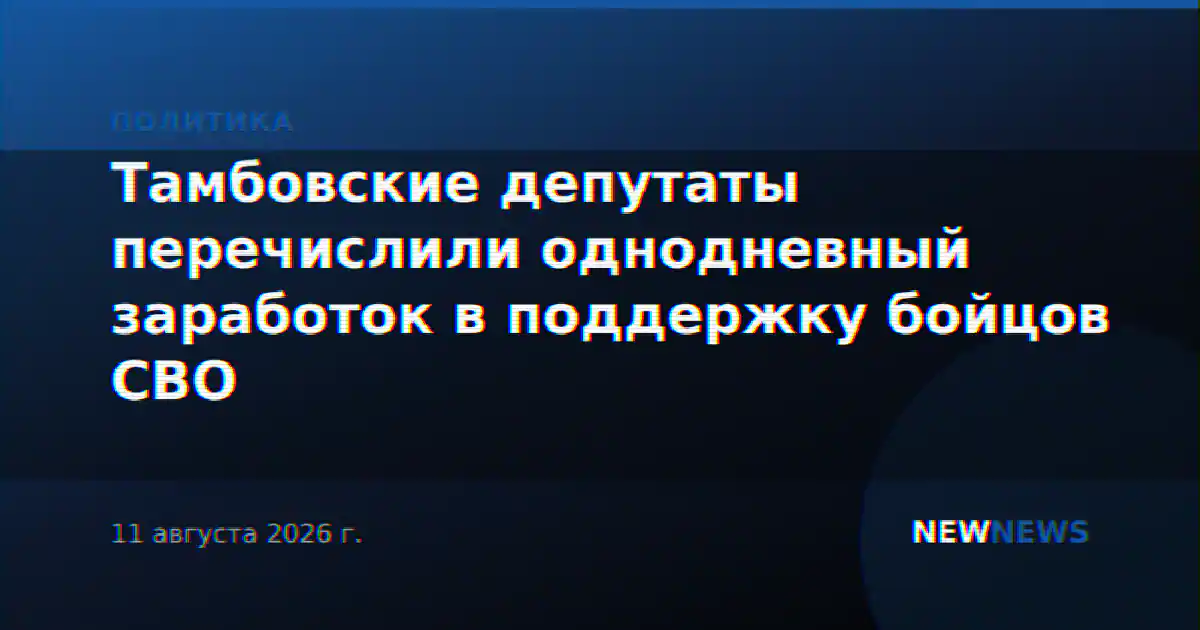 Тамбовские депутаты перечислили однодневный заработок в поддержку бойцов СВО