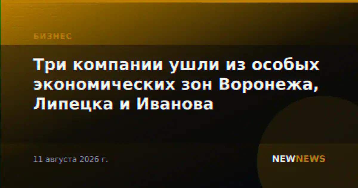 Три компании ушли из особых экономических зон Воронежа, Липецка и Иванова