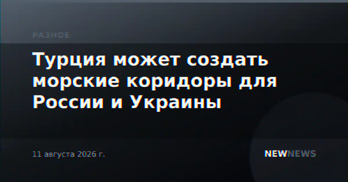 Турция может создать морские коридоры для России и Украины