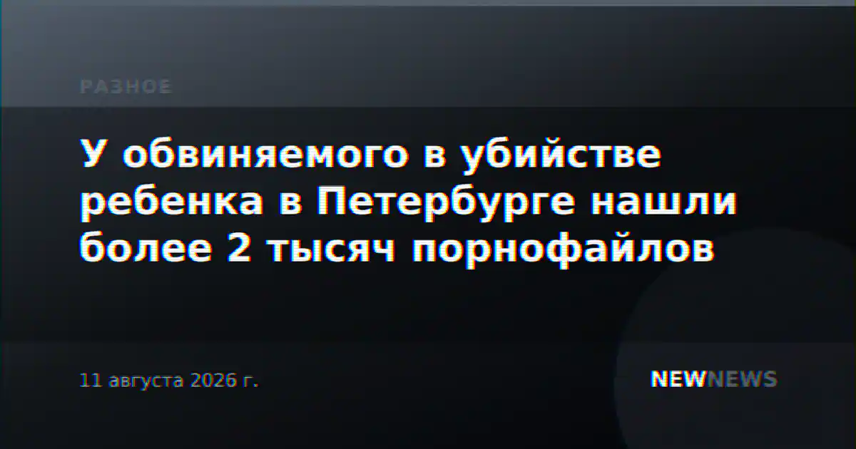 У обвиняемого в убийстве ребенка в Петербурге нашли более 2 тысяч порнофайлов