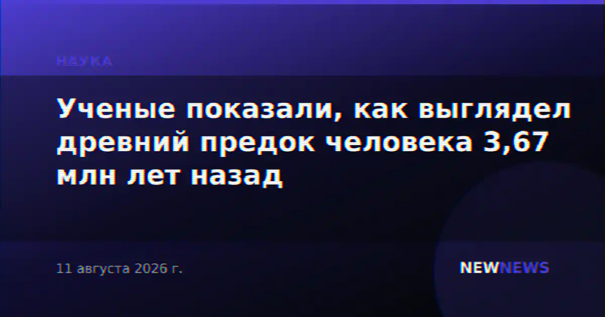 Ученые показали, как выглядел древний предок человека 3,67 млн лет назад