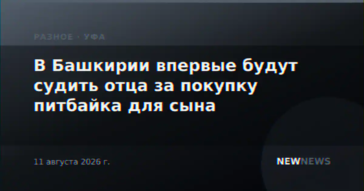 В Башкирии впервые будут судить отца за покупку питбайка для сына