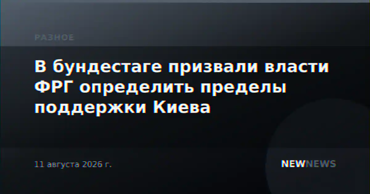 В бундестаге призвали власти ФРГ определить пределы поддержки Киева