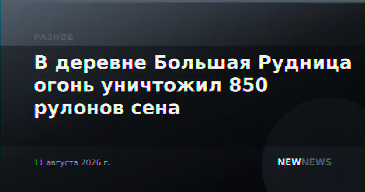 В деревне Большая Рудница огонь уничтожил 850 рулонов сена
