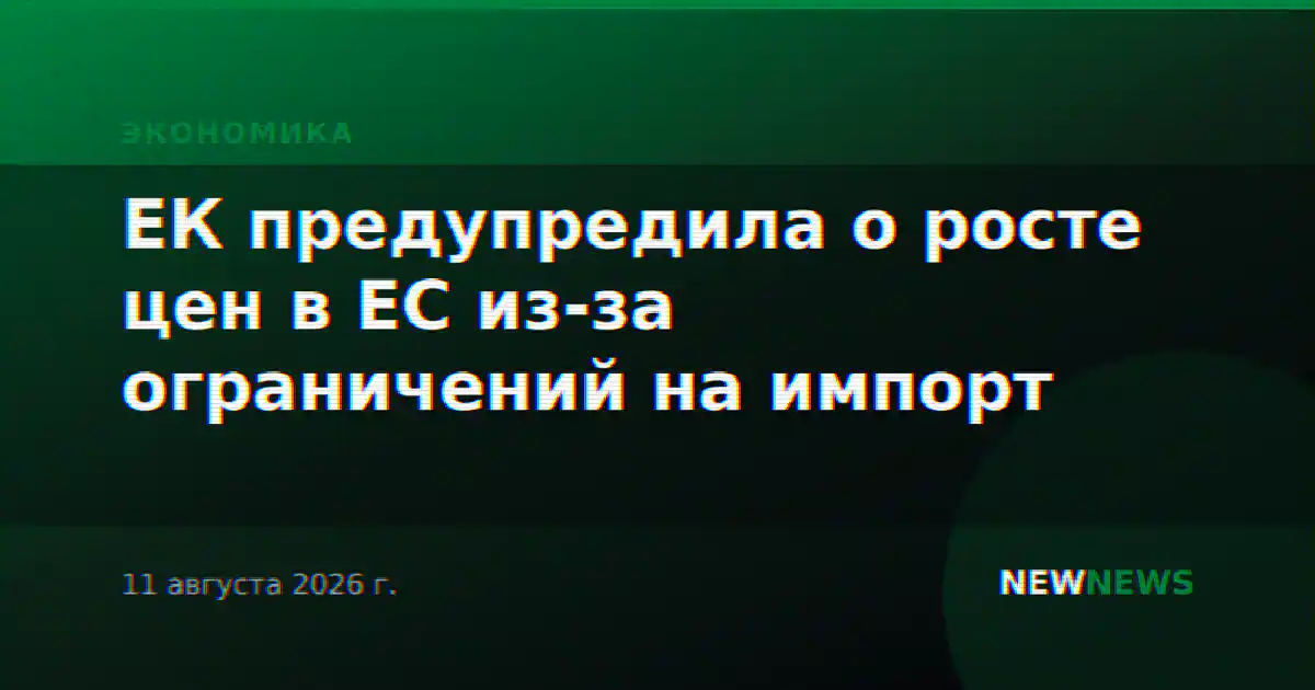 ЕК предупредила о росте цен в ЕС из-за ограничений на импорт