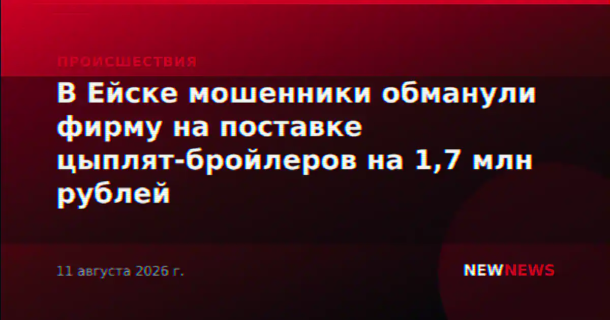 В Ейске мошенники обманули фирму на поставке цыплят-бройлеров на 1,7 млн рублей