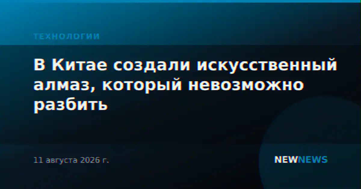 В Китае создали искусственный алмаз, который невозможно разбить