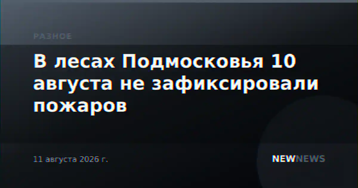 В лесах Подмосковья 10 августа не зафиксировали пожаров