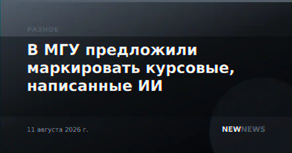 В МГУ предложили маркировать курсовые, написанные ИИ