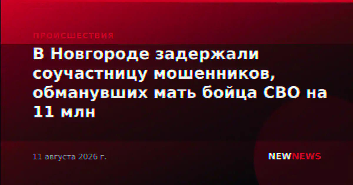 В Новгороде задержали соучастницу мошенников, обманувших мать бойца СВО на 11 млн