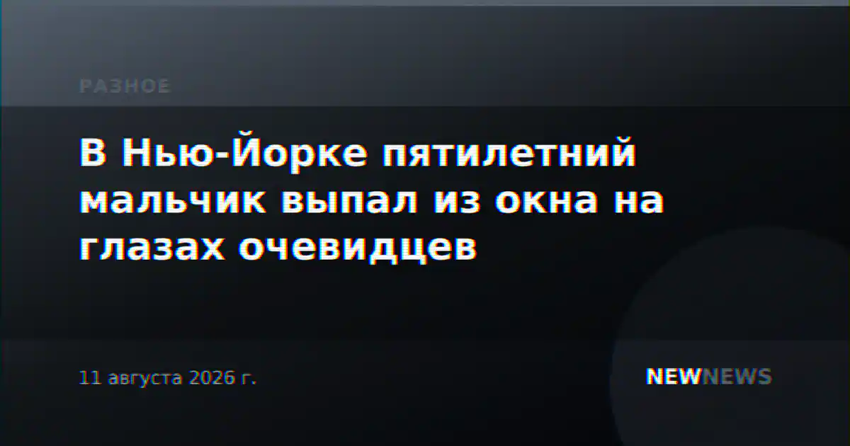 В Нью-Йорке пятилетний мальчик выпал из окна на глазах очевидцев
